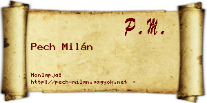 Pech Milán névjegykártya